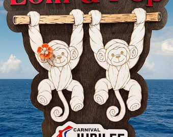 Custom Cruise Door Magnet | Towel Animal Cruise Decor | Personalized Wood Cruise Door Hanger | Cruise Door Magnet |  Cruise Decorations