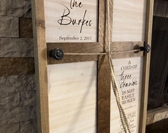 Cross Wedding Sign | Unity Biblical Cross | Wedding Sign | Christian Wedding Sign | A Cord of Three Strands Sign | Personalized Wedding Sign