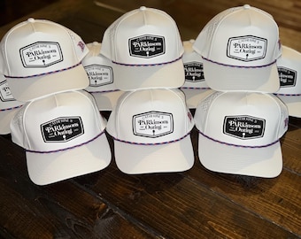 Custom Logo Patch Hat | Classic Rope Golf Hat | Curved 5 Panel Rope Hat | Custom Logo Patch | Engraved Patch | Zapped Headwear | Golf Hats