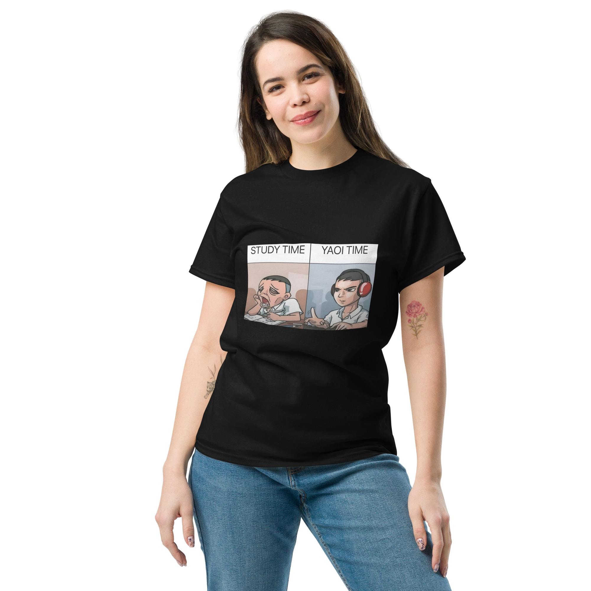 Funny Fujoshi Meme Shirt, Yaoi Time Vs Study Time T-shirt, Otaku Merch ...