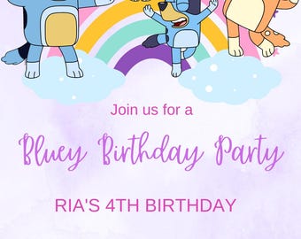 Cutest Bluey birthday invite