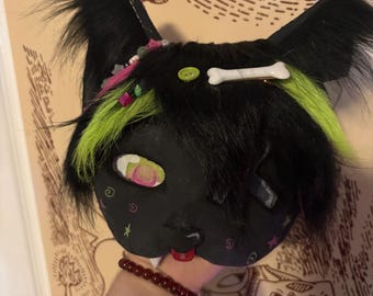 Pre-made cat Therian mask -Gizmo