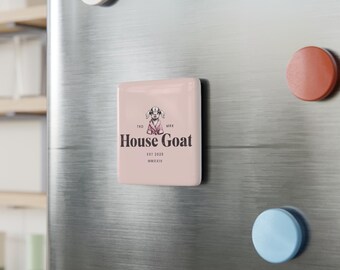 New! House Goat Porcelain Magnet - 2"x2"