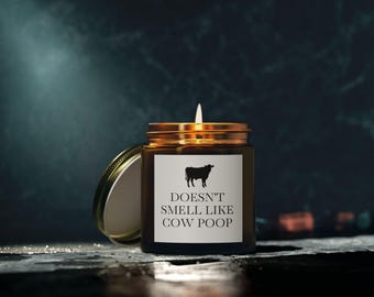 Funny Scented Candle – Coconut Apricot Wax, Farm Animal Lover Gift