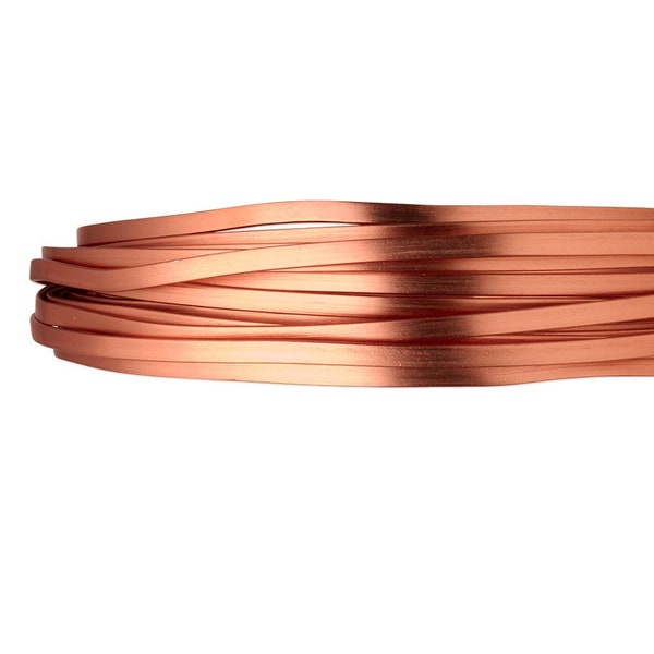 Wire, Flat, 18 Feet COPPER Anodized Aluminum 4x1.2mm FLAT Wire for Wrapping Craft, Homer Décor, Jewelry Making