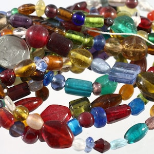 Bead, Mix India Glass Craft Beads Bulk 4mm-22x10mm Mix Assorted Shapes and  Transparent Colors (5 Strands)Final Stock   Buy More & Save!