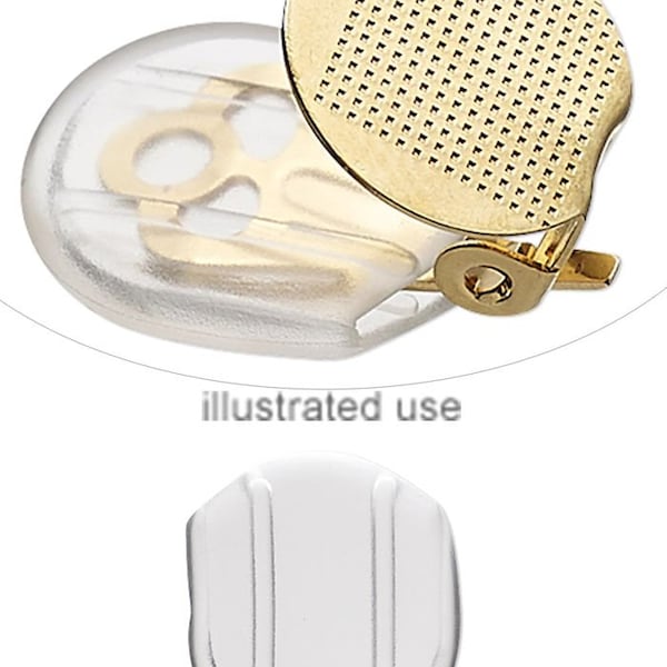 Clip-Slip Earring Cover, 10 OR 100 Clear Soft Plastic Clip On Earring Comfort Pads Clip-Slips