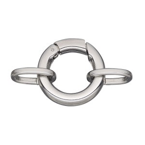 Clasp, Self-Closing Hook, 2 Large Stainless Steel 21mm ROUND Self Closing Hinged Bail Bracelet Clasps