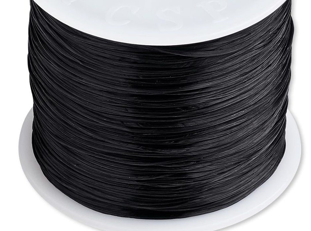 Cord, Stretch, Elastic Floss, 150 Foot Spool Black Latex Free 0.5mm Diameter Stretch Elastic