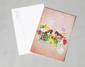 Tweet Tweet Postcard - Gift for Bird Lovers - Gift Idea - Gift for Children - Gift for Adults - Small Wall Art - Birds