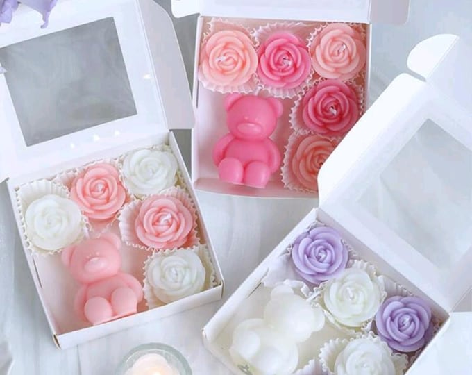 Peony Flower Scented Candle Gift Set: Home Decor, Birthday Anniversary