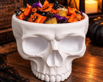 Skull Bowl, Spooky Halloween Decor, Gothic Candy & Trinket Holder