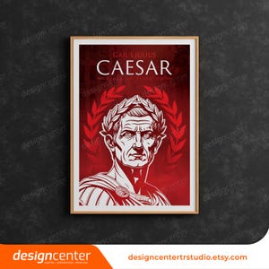 Julius Caesar Digital Poster | Roman Emperor Historical Art Print | Instant Digital Download