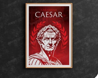 Julius Caesar Digital Poster | Roman Emperor Historical Art Print | Instant Digital Download