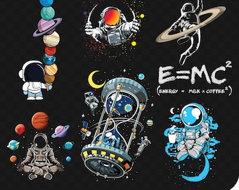 Space Clip Art Bundle | Cosmic PNG Graphics (Digital Download)
