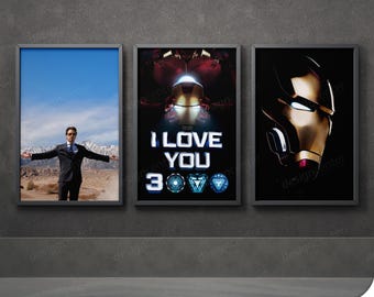 Red Metal Hero Triptych Poster Set – Digital Download
