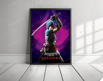 Shadow Ninja Female Warrior Poster – Digital Artwork