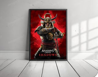 Legendary Samurai Warrior Poster – Digital Art Print