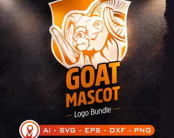 Goat Mascot Logo Bundle | Sports Emblem Vector Files (svg, ai, eps, png, pdf, dxf)