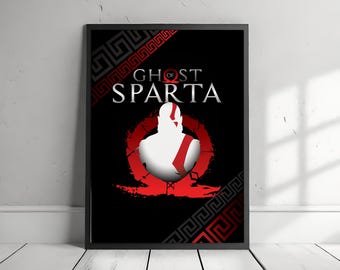 God of War-Ghost of Sparta Kratos Minimalist Illustration Game Poster | DIGITAL DOWNLOAD