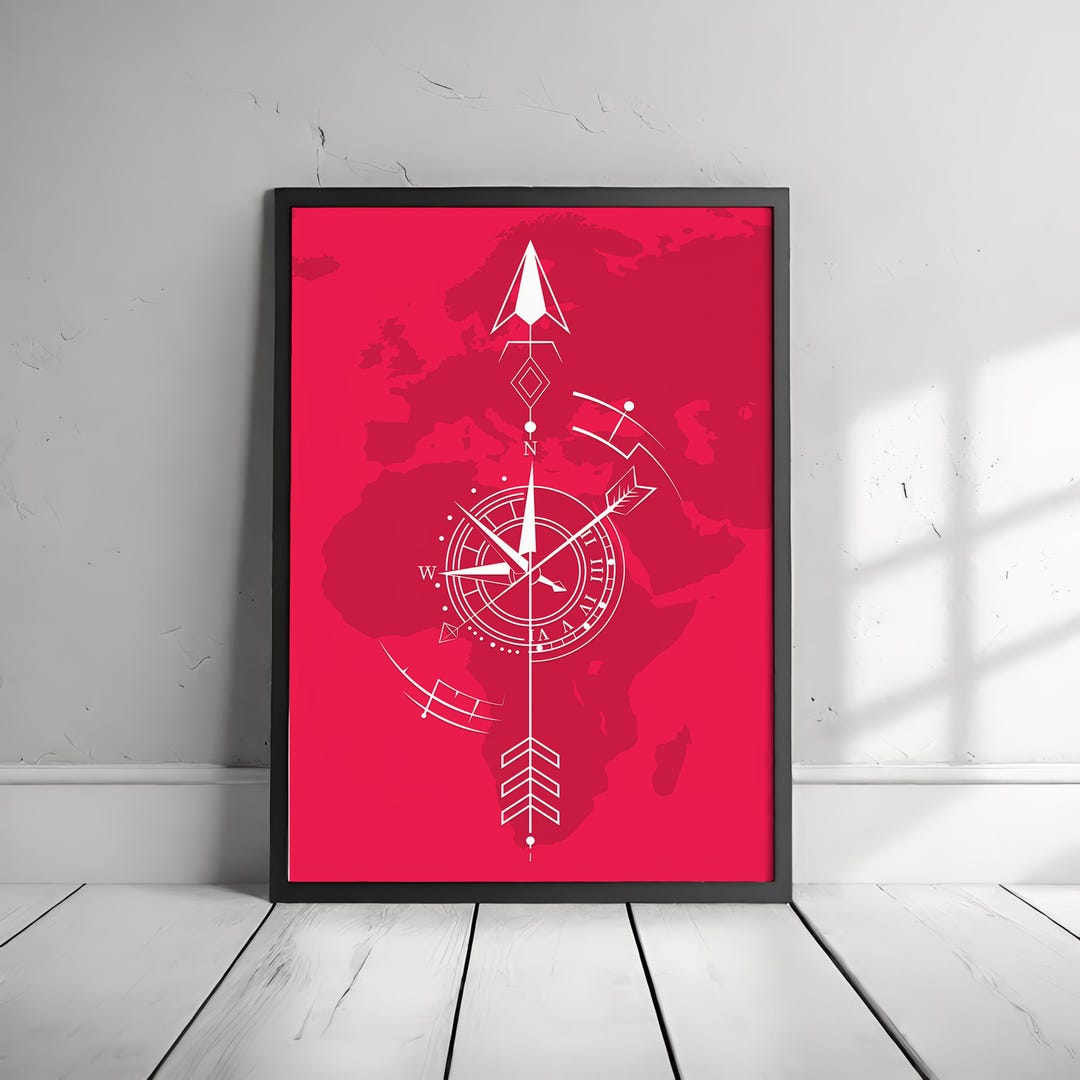 Abstract Map Compass Compass and Map Abstract Poster Digital Download - Etsy