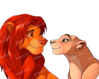 Romantic Lion Couple PNG | Simba & Nala | Valentine's Day Gift (Digital Download)