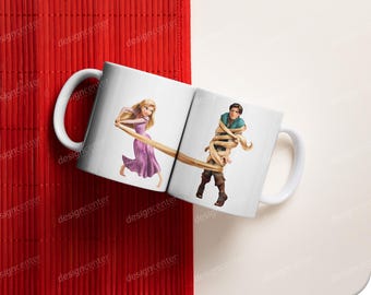 Rapunzel & Flynn Rider PNG: Romantic Tangled Digital Art (Instant Download)