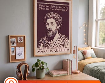 Marcus Aurelius Printable Wall Art | Stoicism Quote Poster | Roman Philosopher Decor | Meditations Print | Ancient Rome Digital Download
