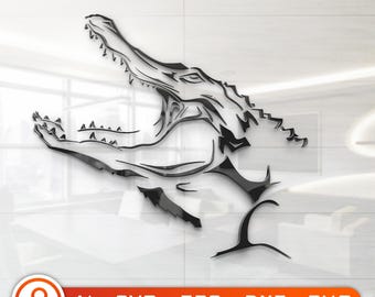 Crocodile Vector Art – CNC / Laser / T-Shirt Design | Ai Svg Eps Dxf Png