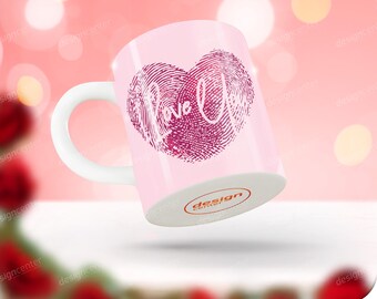 Fingerprint Heart PNG: I Love You Valentine's Day Design (Digital Download)