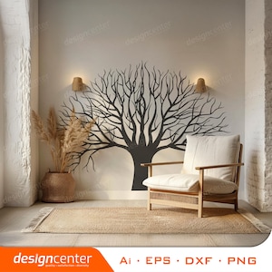 Vektorträddesign | Laserskuren fil, väggkonst (digital nedladdning)