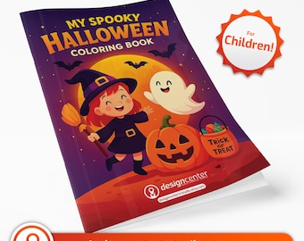 Halloween Coloring Book for Kids | 14 Printable A4 Pages | PDF Digital Download (Ages 4–10)