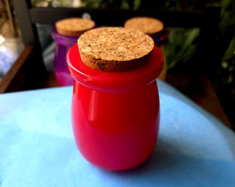 Handcrafted Colorful Decorative Jar with Cork Lid Ideal for Home Decor and Gifts. Store herbs, money, jewelry, or secret items.