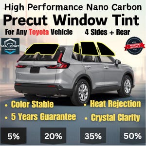 Precut Window Tint for Toyota, Custom Fit, UV Block (Please include, Year, Make, Model, Body Type)