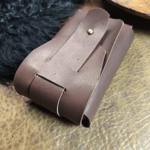MINI Handcrafted Leather Tarot Card Case with Closure, Customizable Deck Holder, Pouch For Deck Size, bag for Oracle cards