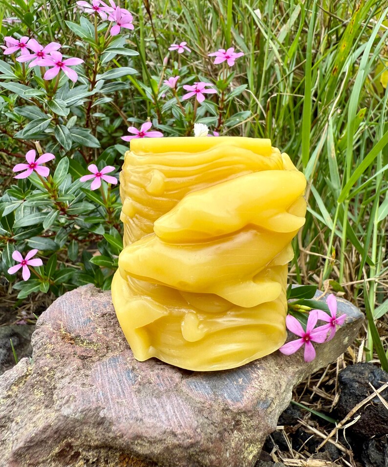 Organic Hawaiian Beeswax Candles. Beautiful Long Burning Hand Made Candles Whale Pillar