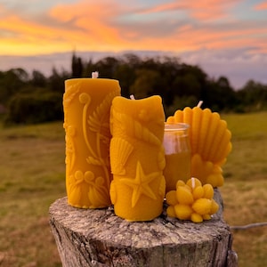 Organic Hawaiian Beeswax Candles. Beautiful Long Burning Hand Made Candles image 1