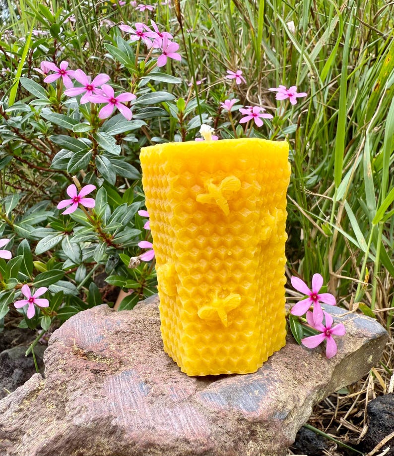 Organic Hawaiian Beeswax Candles. Beautiful Long Burning Hand Made Candles Hexagon Beehive