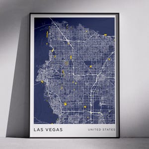 Las Vegas Map Print: Modern Minimalist Wall Art (Digital Download)