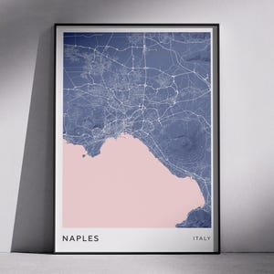 Naples Italy City Map | Modern Minimalist Printable Wall Art, Digital Download