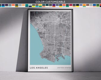 Los Angeles City Map Print: Modern Minimalist Wall Art (Digital Download)