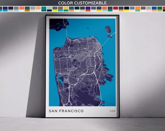 San Francisco City Map Print: Modern Minimalist Wall Art (Digital Download)