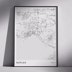 Naples Italy City Map | Modern Minimalist Printable Wall Art, Digital Download