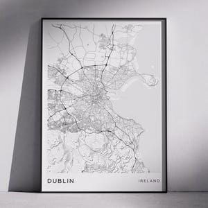 Dublin Map Print: Monochrome Minimalist Wall Art (Digital Download)