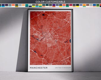 Manchester City Map Print: Modern Minimalist Wall Art (Digital Download)
