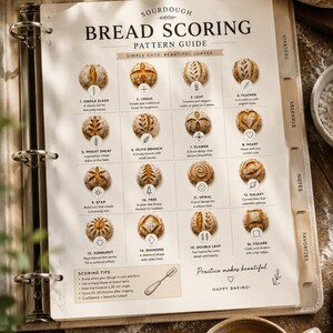 Sourdough Bread Scoring Pattern Guide | Modern Farmhouse Baking Poster (Digital Download)