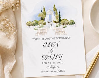 Veränderbar in Canva Save the Date Card | Minimalistische Hochzeitsvorlage | Digitaler Download
