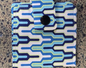 Blue Geometric Card Holder