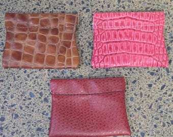 Single Faux Leather Coin Pouch-Choose Color