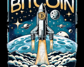 Bitcoin to the moon Black T-shirt